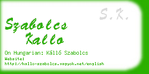 szabolcs kallo business card